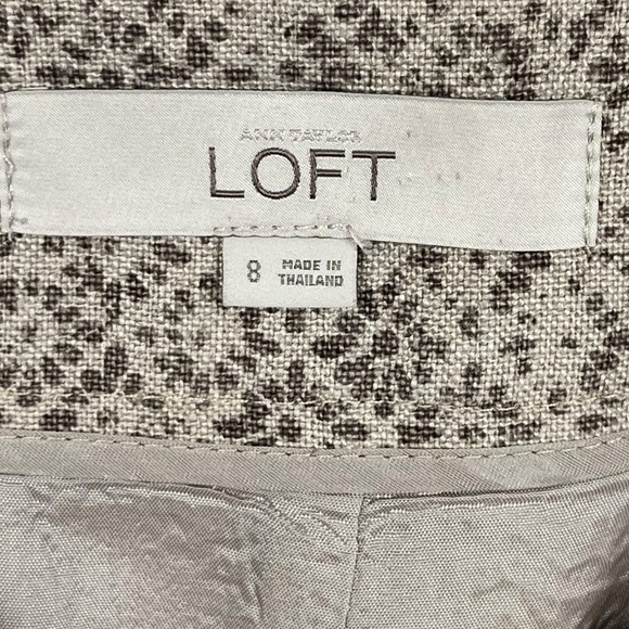 Ann Taylor LOFT 100% Linen Pencil Skirt Taupe Beige Print – Size 8 - Picture 7 of 9